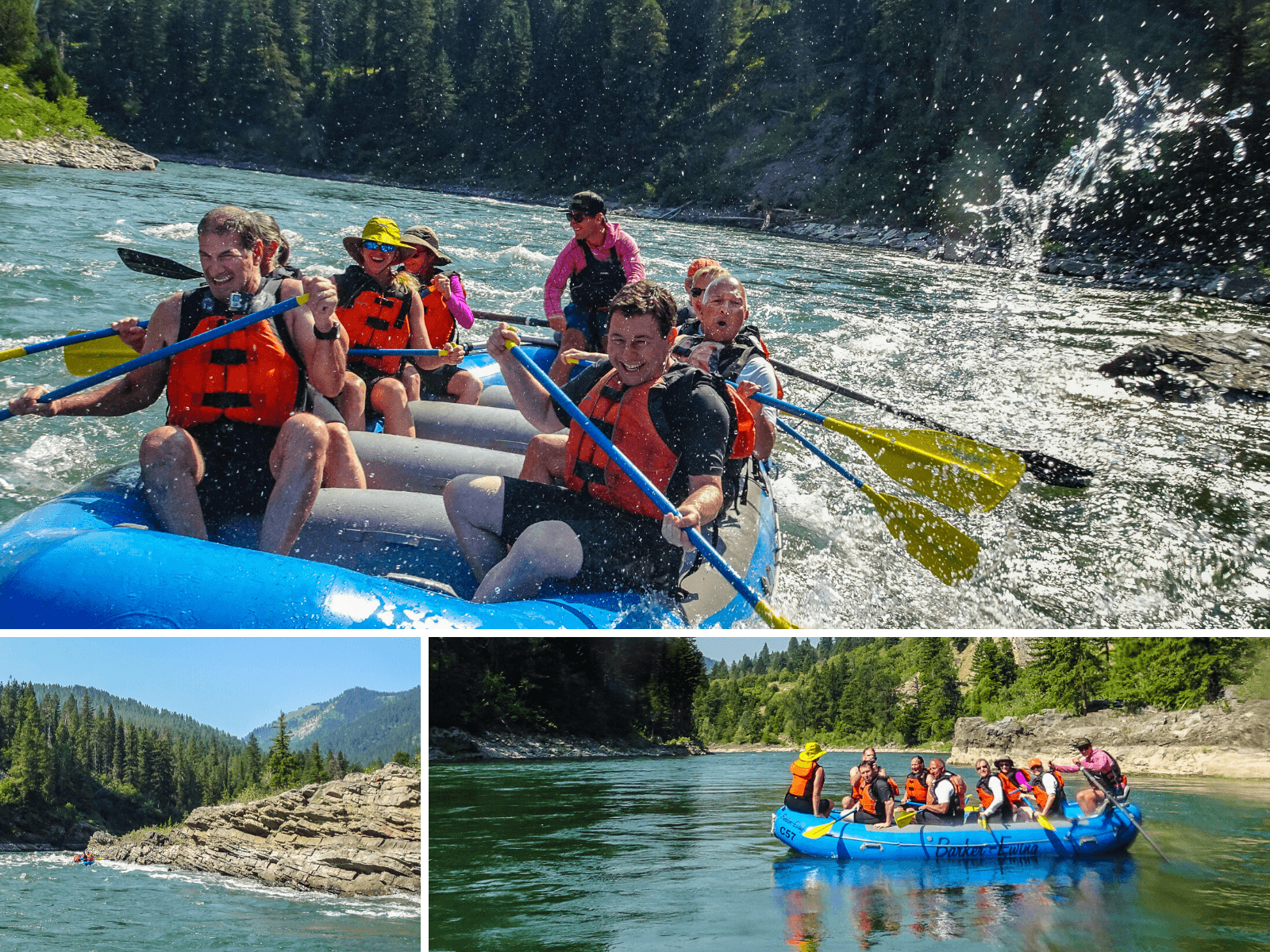 Rafting through Snake River Canyon Wyoming
