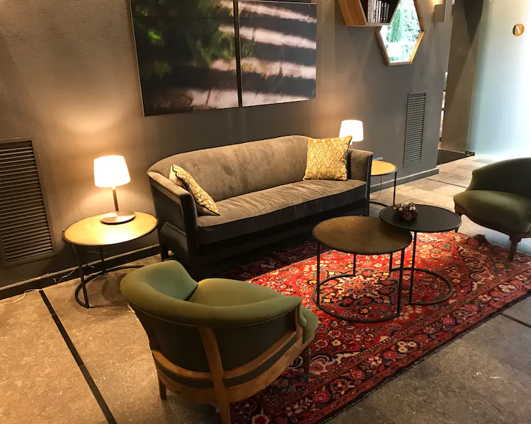 HOtel Nord lobby seating area