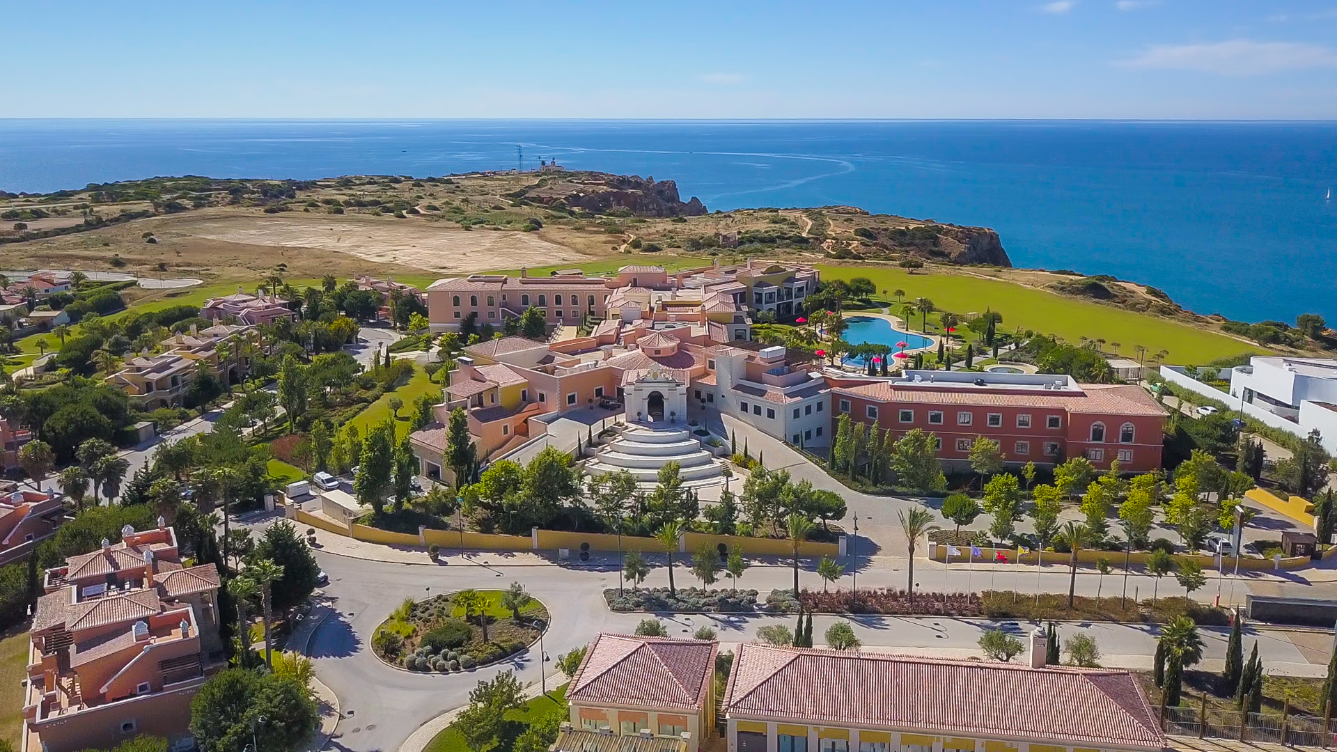 Aerial view of the hotel in Algarve Portugal
