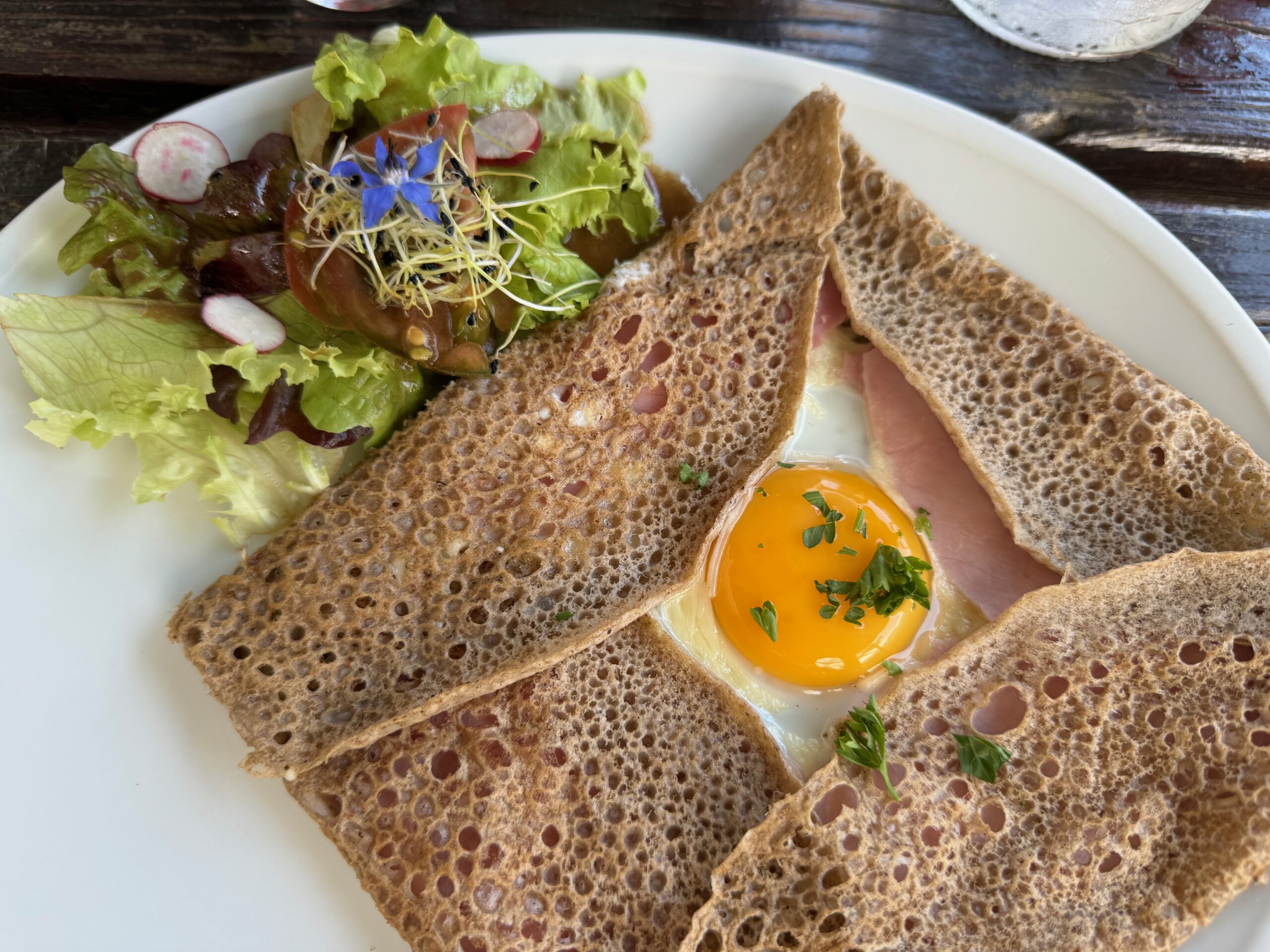 Lunch at a mountain crêperie